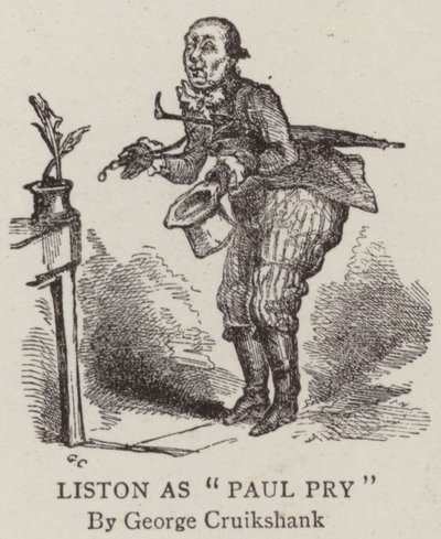 Liston Paul Pry olarak by George Cruikshank